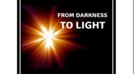 Graphic with black background showing a bright light of a star. Text: From Darkness into Light. in blue print below: An Advent Journey with the Prophet Isaiah!