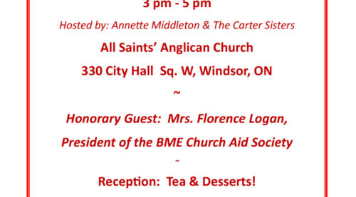 Graphic shows information about the event decorated with red heart shapes. All text is in post