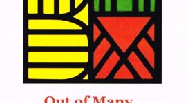 Graphic with a stylized B with yellow background, H on green background, M on red background. Text reads: Out of Many Cultures One People (red font) Black History Month (green font)